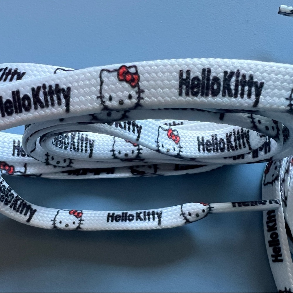 NEW Hello Kitty Shoelaces 58” – White Red Bow Logo Laces for Sneakers/Boots